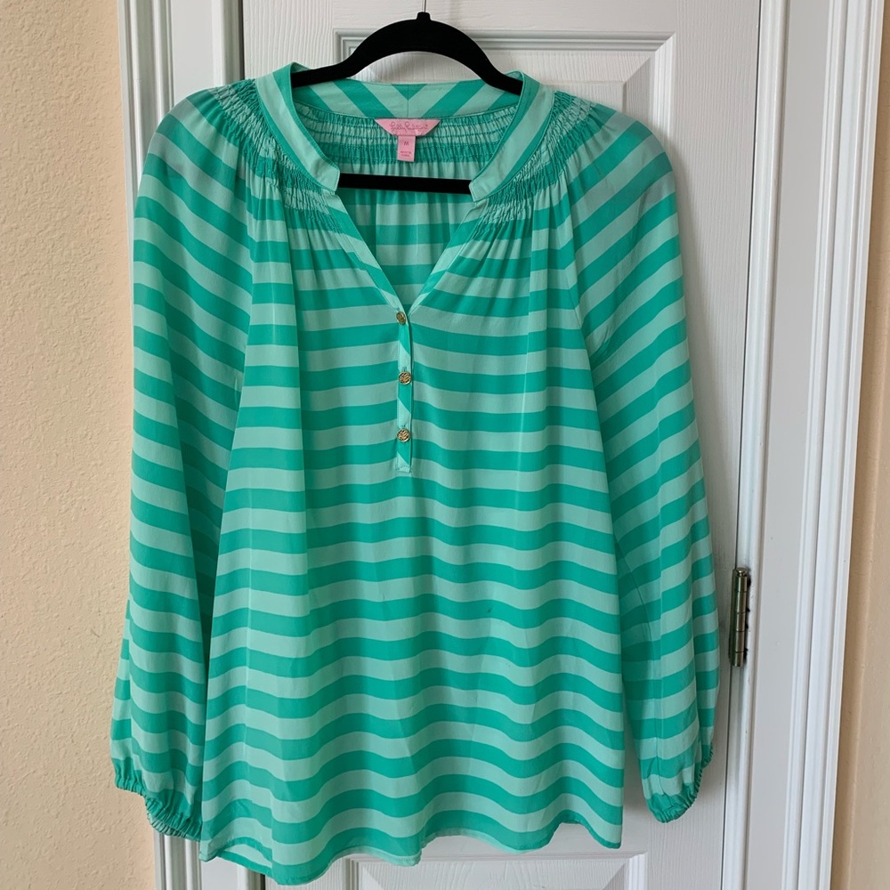 Lilly Pulitzer Mint Green Striped Elsa Top